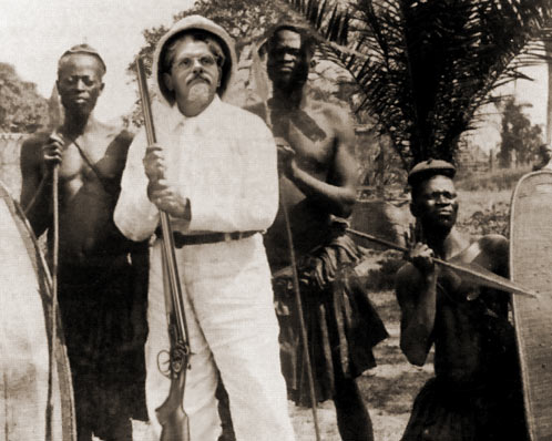 Fotografi af Lykketoft og 3 vilde, blodt&oslash;rstige kannibaler