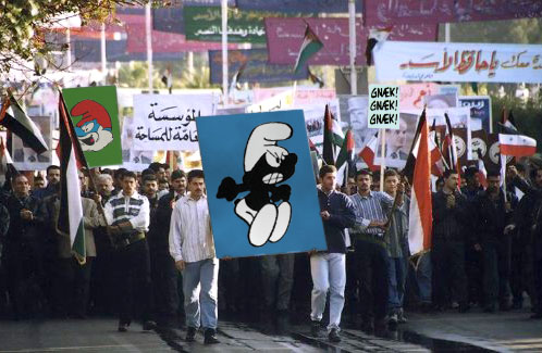 Reportagefoto fra syrisk demonstration